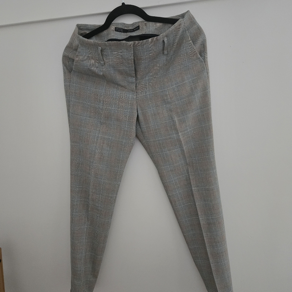 Zara Basic Checkered Trousers